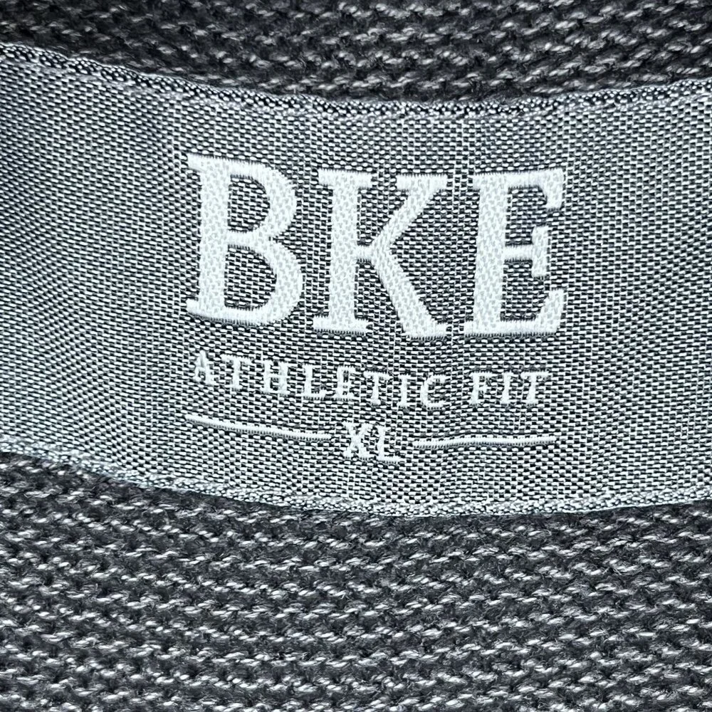 BKE 1/4 Zip Sweater Mens‎ XL Athletic Fit Black 100% Cotton Winter
